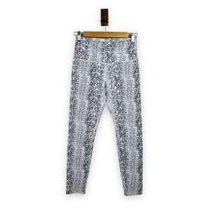Snake Python Animal Print Leggings Black White Size Medium